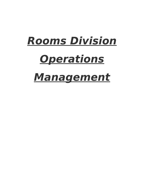 Rooms Division Operations: Services, Roles, and Regulations_1