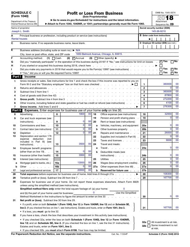 Schedule C (Form 1040) 2018