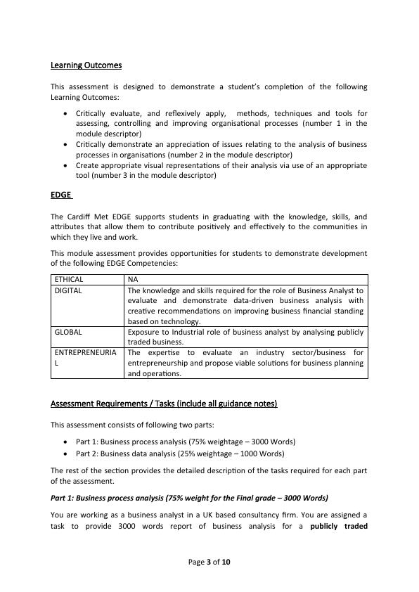 higher business assignment analysis