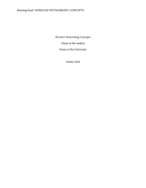 CDIT 401 - Wireless Networking Concepts - Report_1