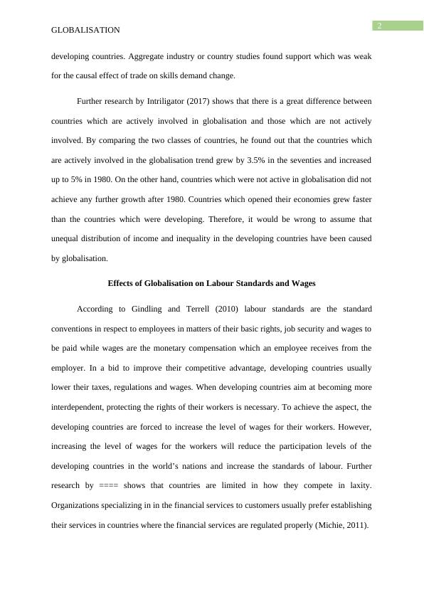 Effects of Globalisation on World Trade, Income Distribution, Labour Standards, and Unemployment in Third World Countries_3