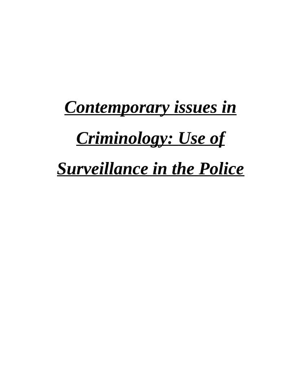 Contemporary Issues in Criminology - Assignment_1