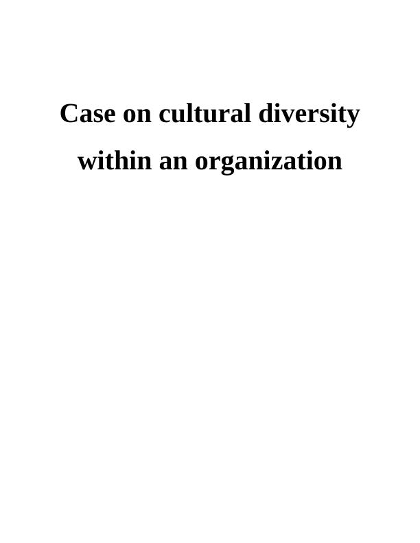 Cultural Diversity in Organisation_1