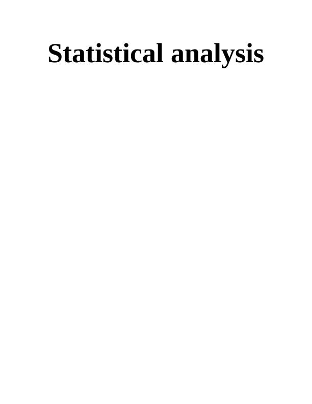 Assignment : Statistical Analyses_1