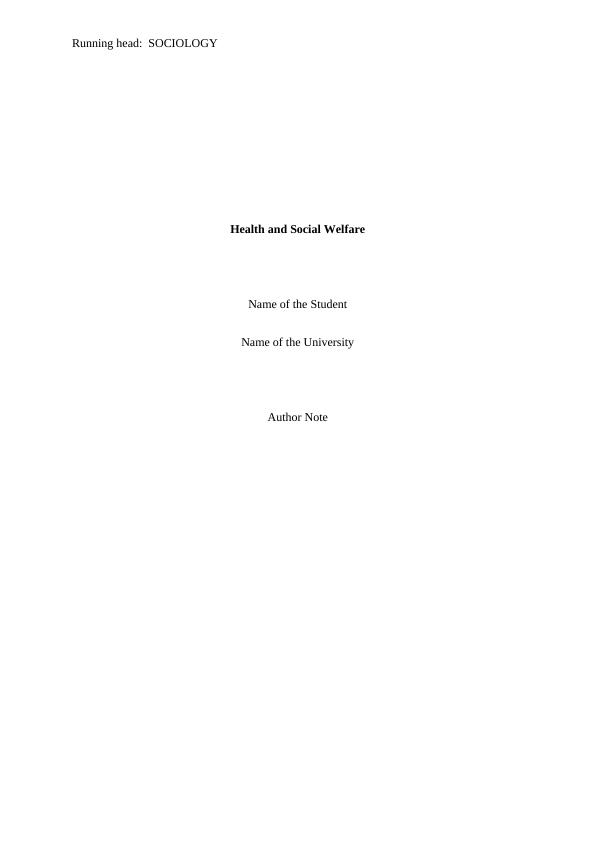 Sociology Essay - Health and Social Welfare_1