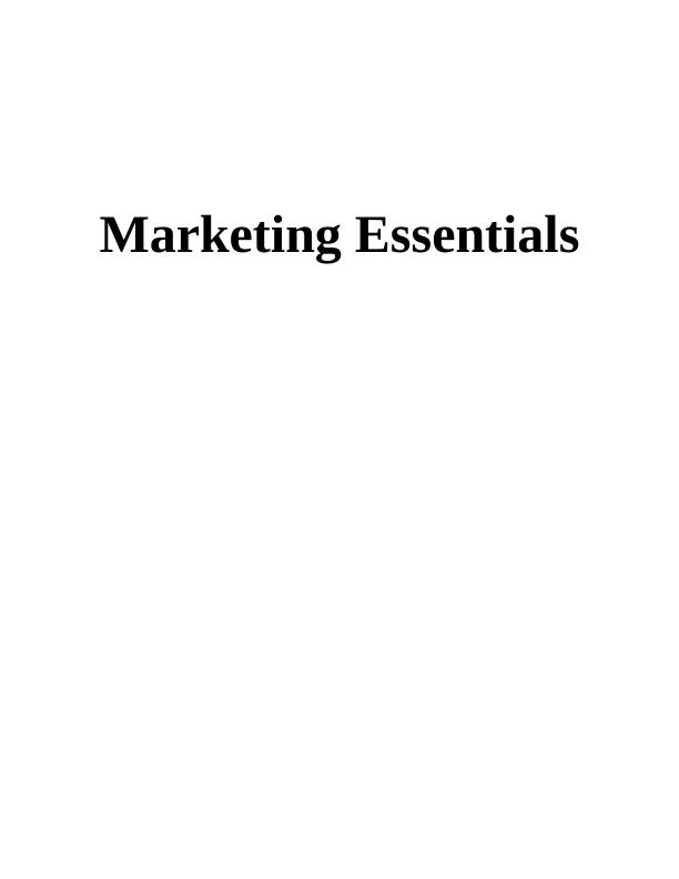 Marketing Essentials - eBay Assignment_1