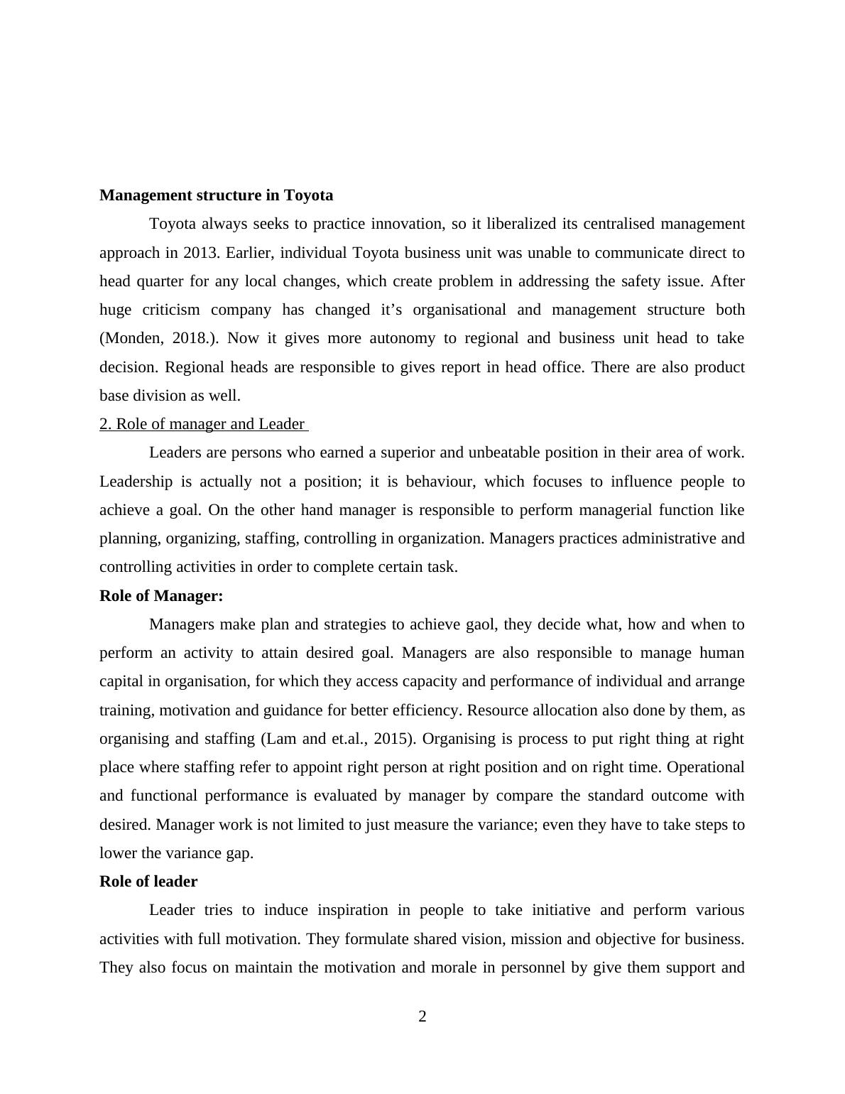 Management & operations Assignment | Toyota_4