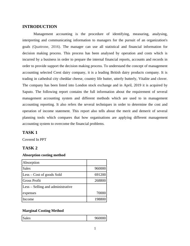 Management Accounting   -  Sample Assignment_3