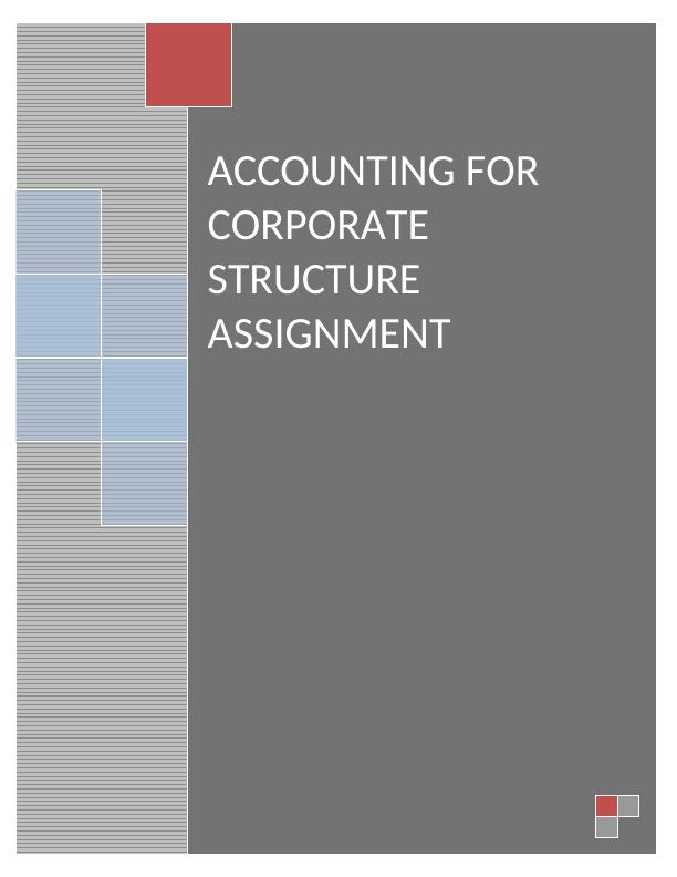 Accounting for Corporate Structure | Assignment_1
