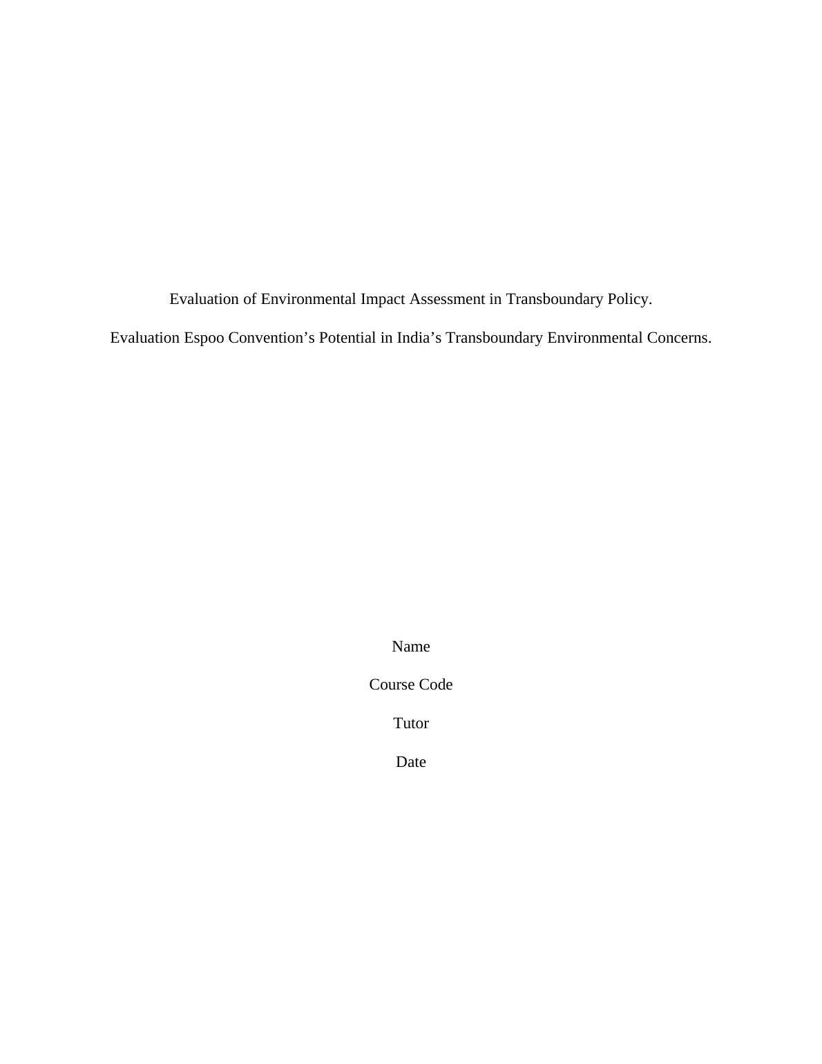 Impact of Environmental Transboundary Policy Assessment 2022_1