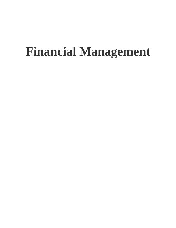 Assignment on Financial Management and its Area of Activities_1