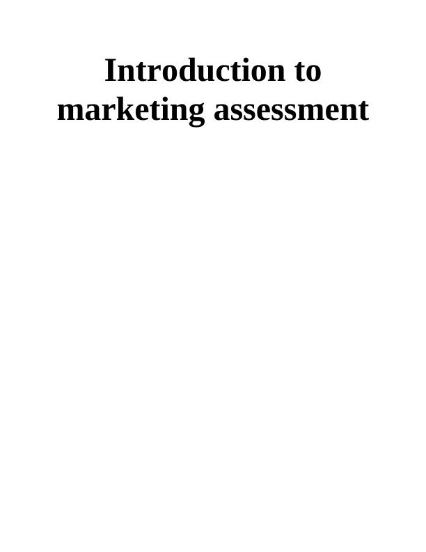 Introduction to Marketing Assessment - Marks and Spencer_1