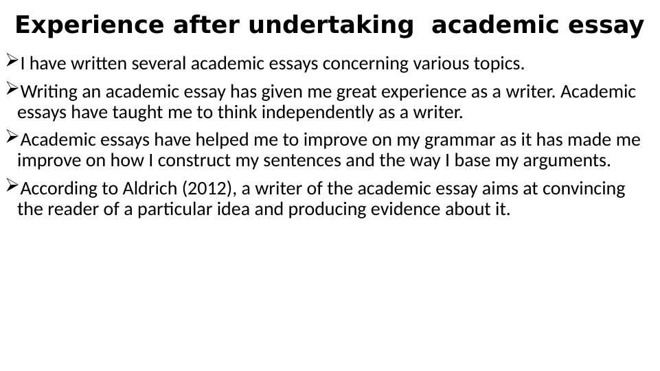Experience on Writing Academic Essays_2