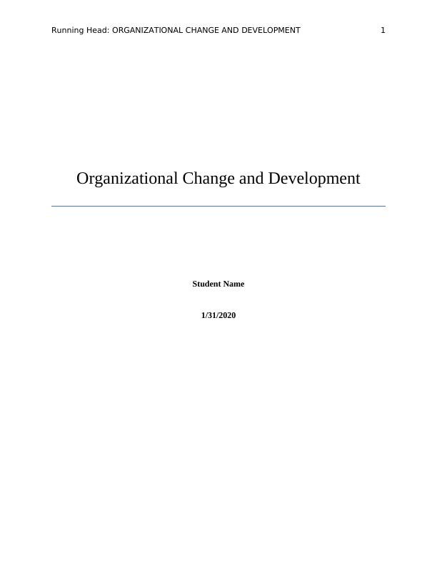 Organizational Change and Development_1