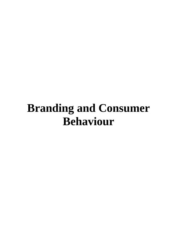 branding and consumer behaviour dissertation