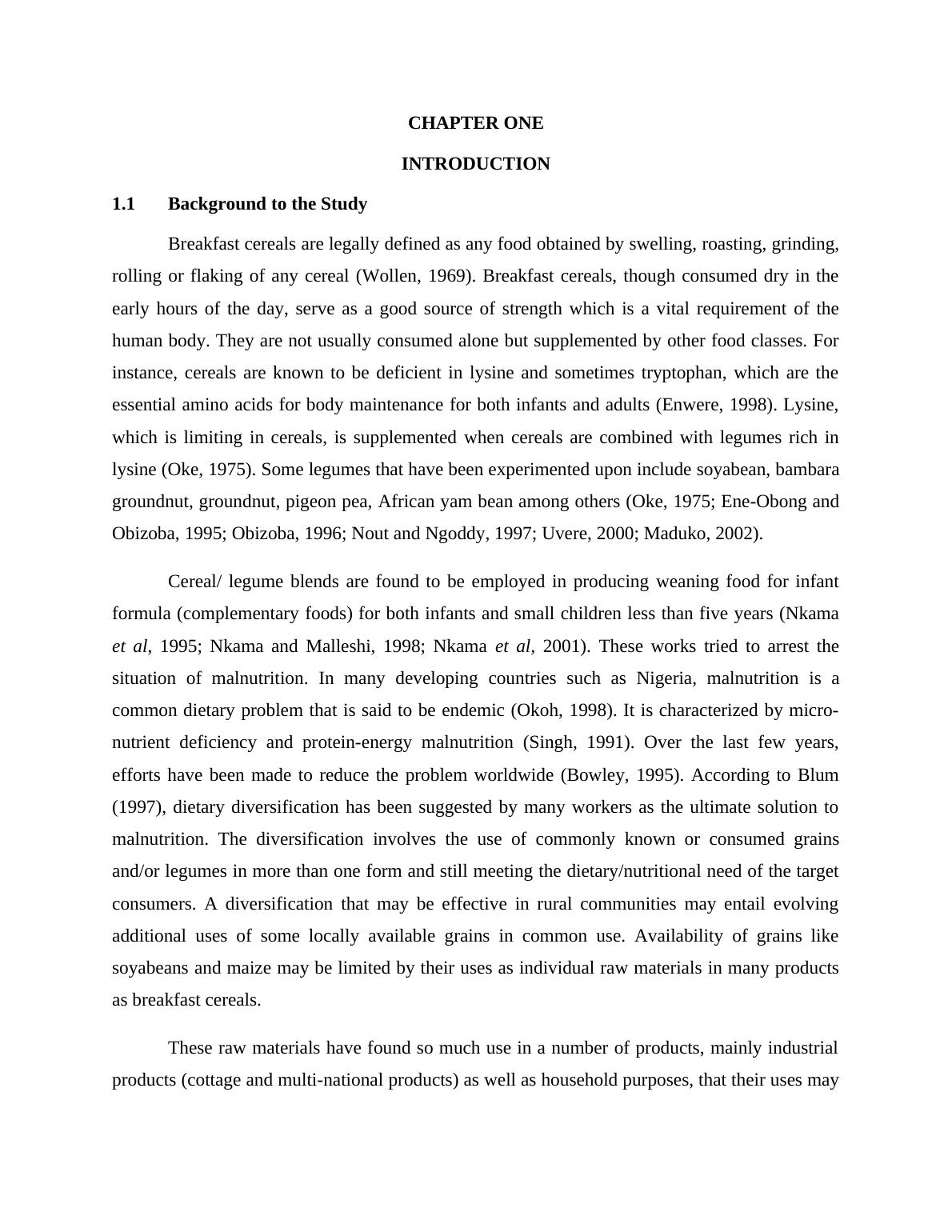 Introduction to Breakfast Cereals