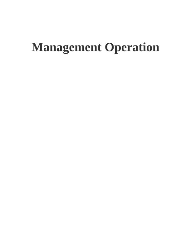 Management Operations Assignment - TESCO_1