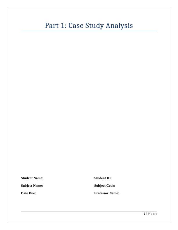 Assignment on Case Study Analysis_1