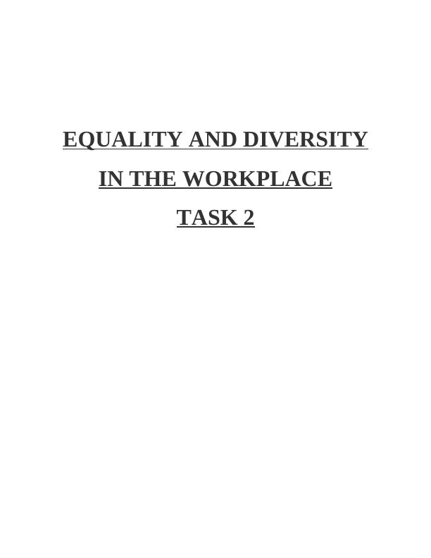 Equality and Diversity in the Workplace_1