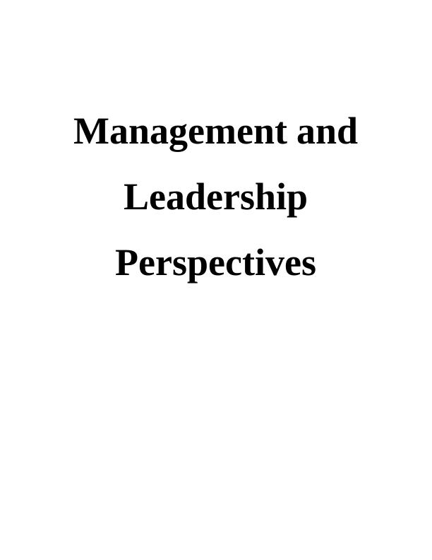 Management and Leadership Perspectives_1