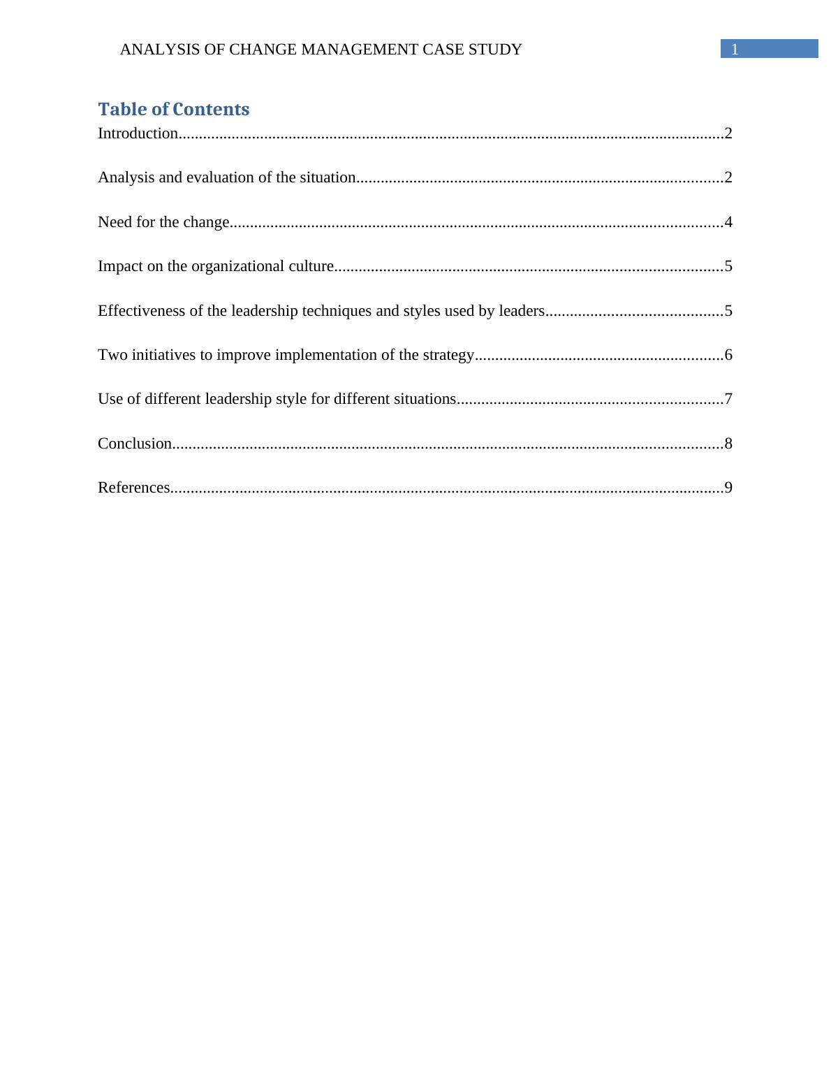 case study healthcare change management