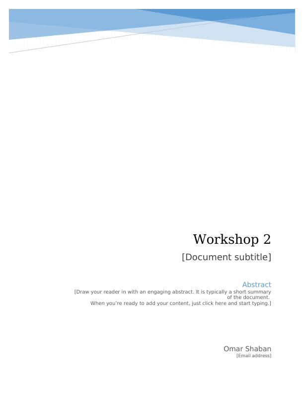 Workshop 2 | Worksheet | Doc_1