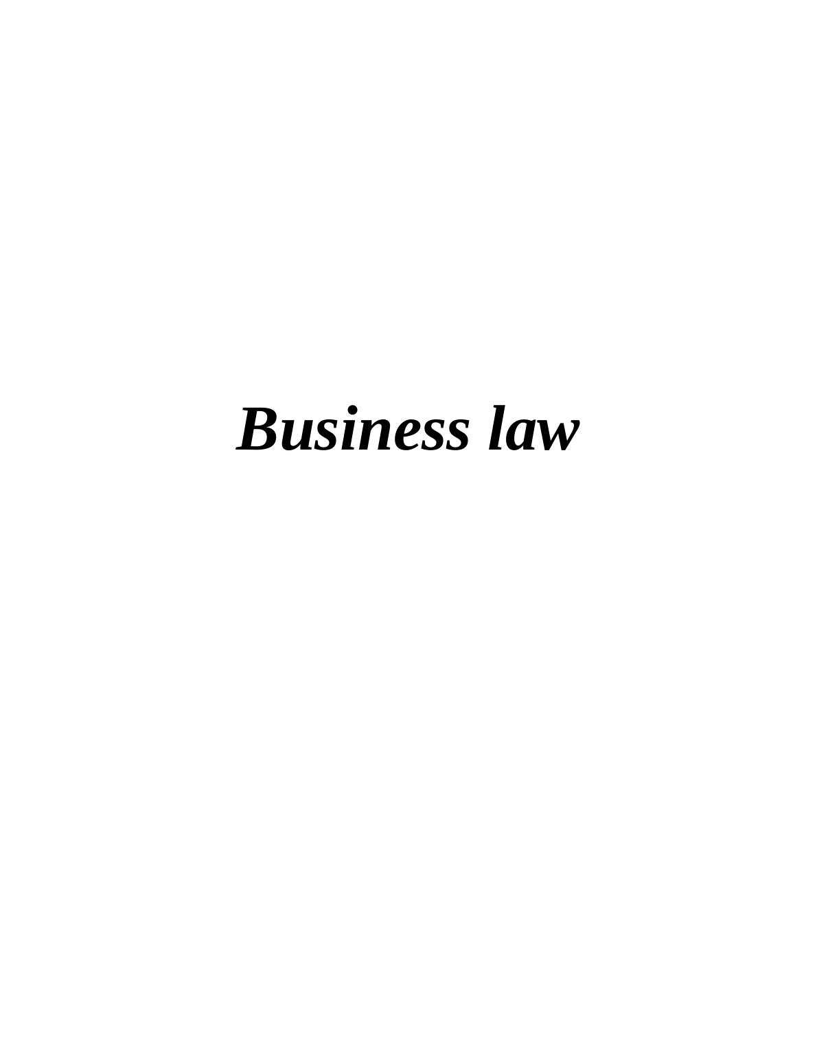 Business Law: Types of Business Organizations and Director's Responsibilities_1