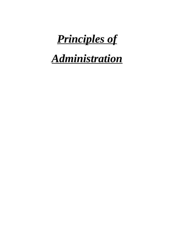Project on Principles of Administration_1
