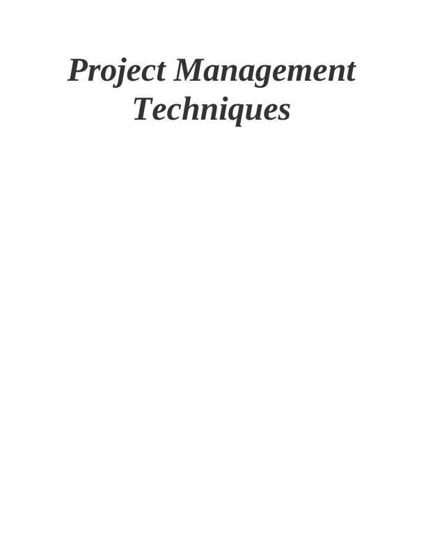Project Management Techniques_1