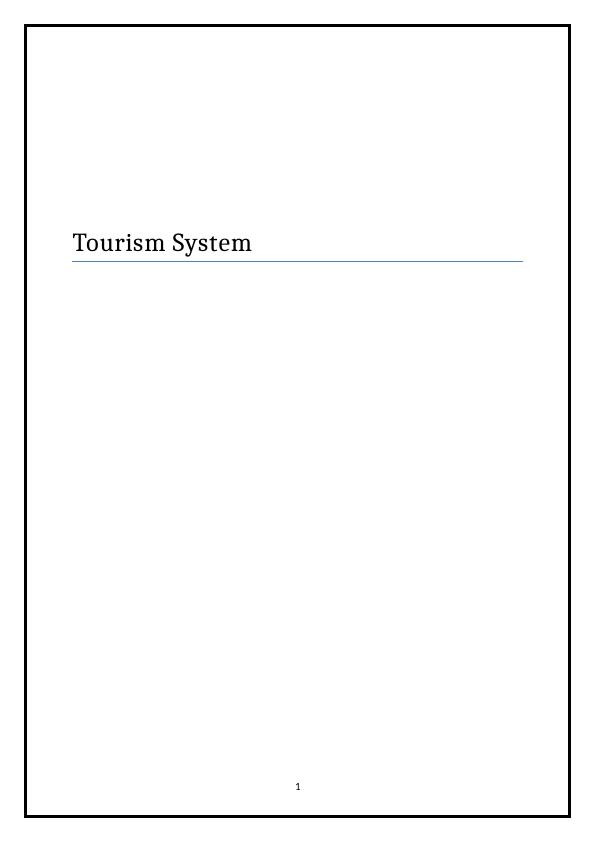Assignment on Tourism System and Environmental Disadvantages_1