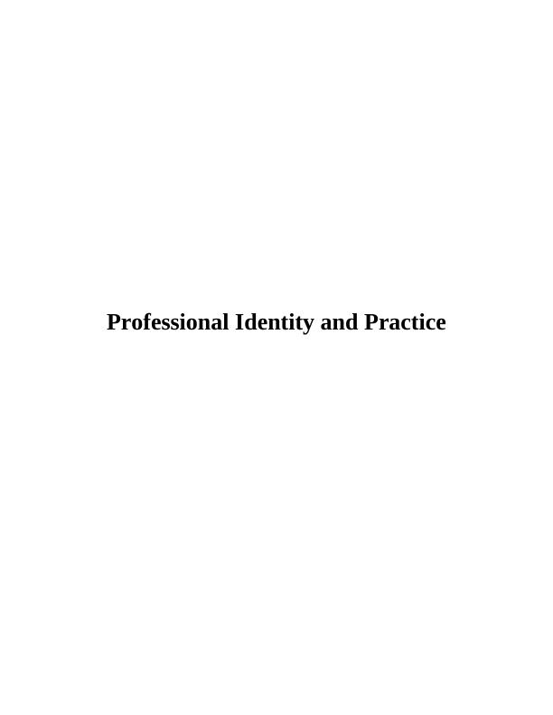 Professional Identity And Practice Assignment - Hilton