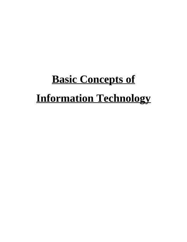 basic concepts of information technology oum assignment