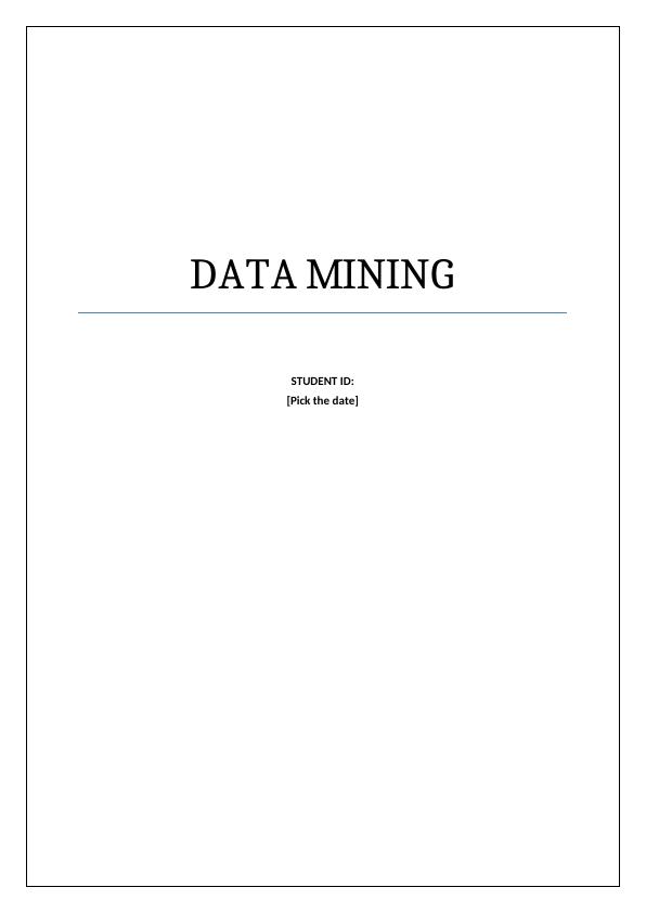 COMP3340 - Data Mining Study_1