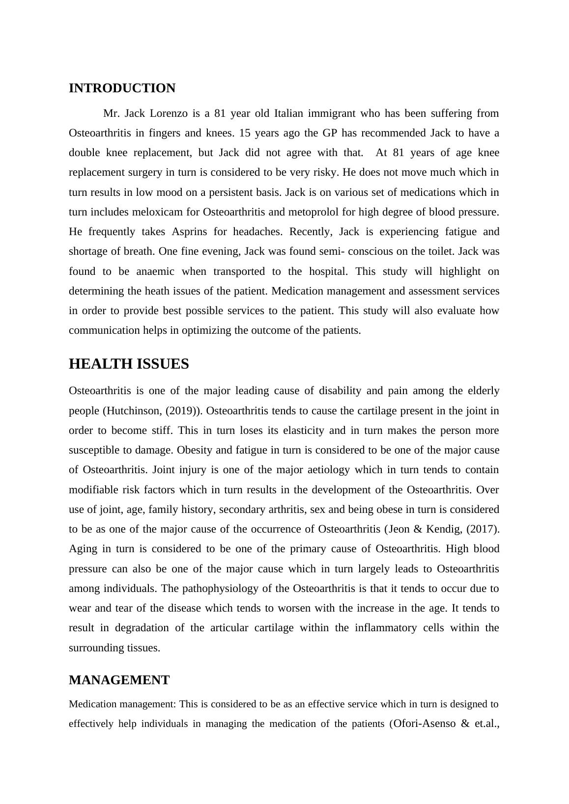 case study of osteoarthritis