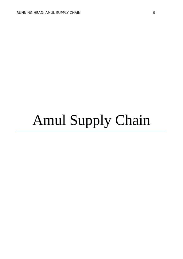 Amul Supply Chain