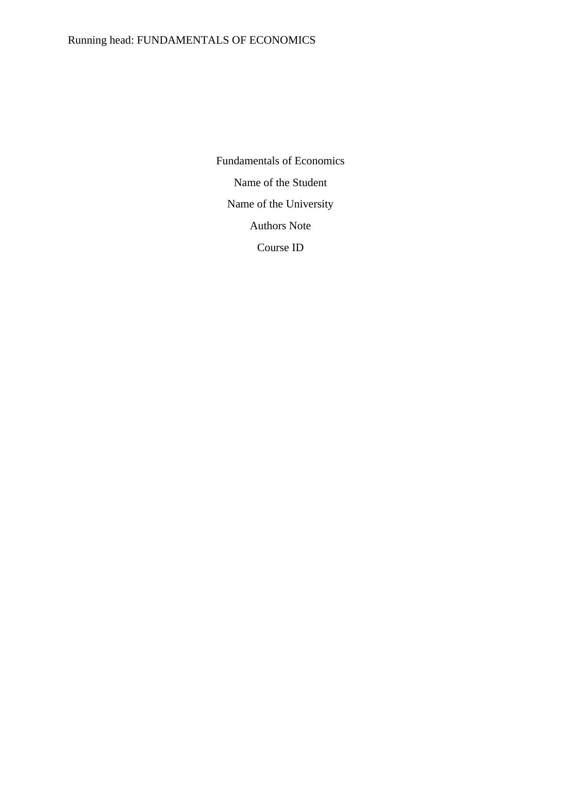 Fundamentals of economics assignment_1