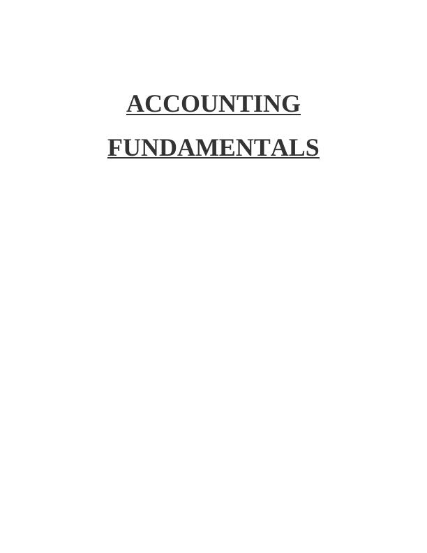 Accounting Fundamentals Assignment Solution_1