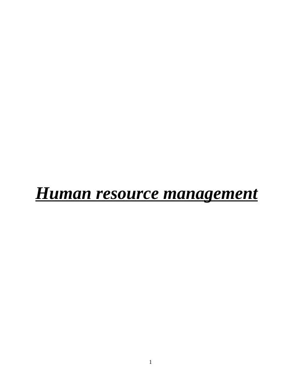 Human Resource Management Assignment Solved - Marks and Spencer (M&S)_1