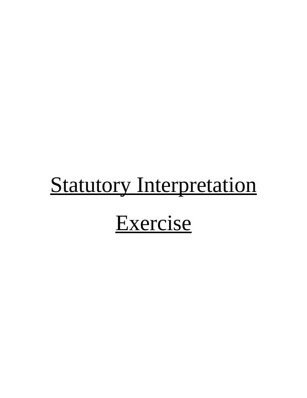 Statutory Interpretation Exercise_1