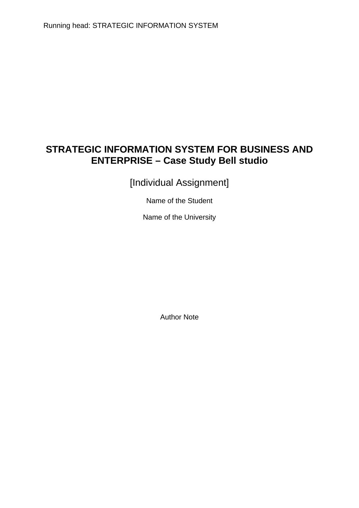 Strategic Information System for Business and Enterprise_1