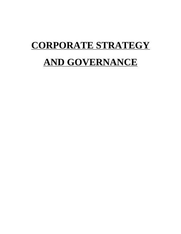 Corporate Strategy and Governance - Tesco Assignment_1