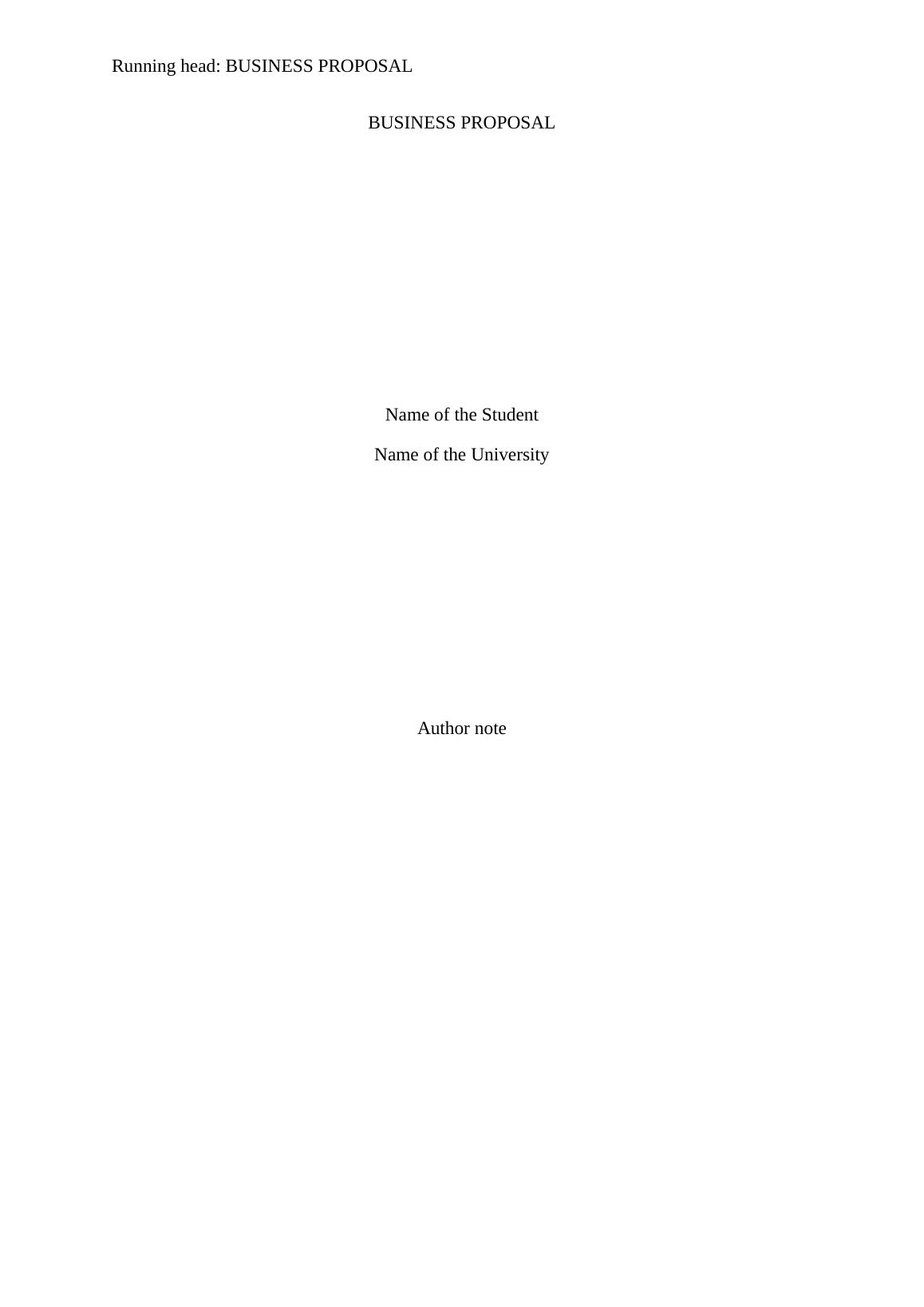 Paper On Business Proposal for Organization_1