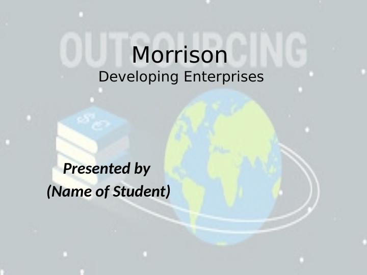 Developing Enterprises on Morrison  Assignment_1