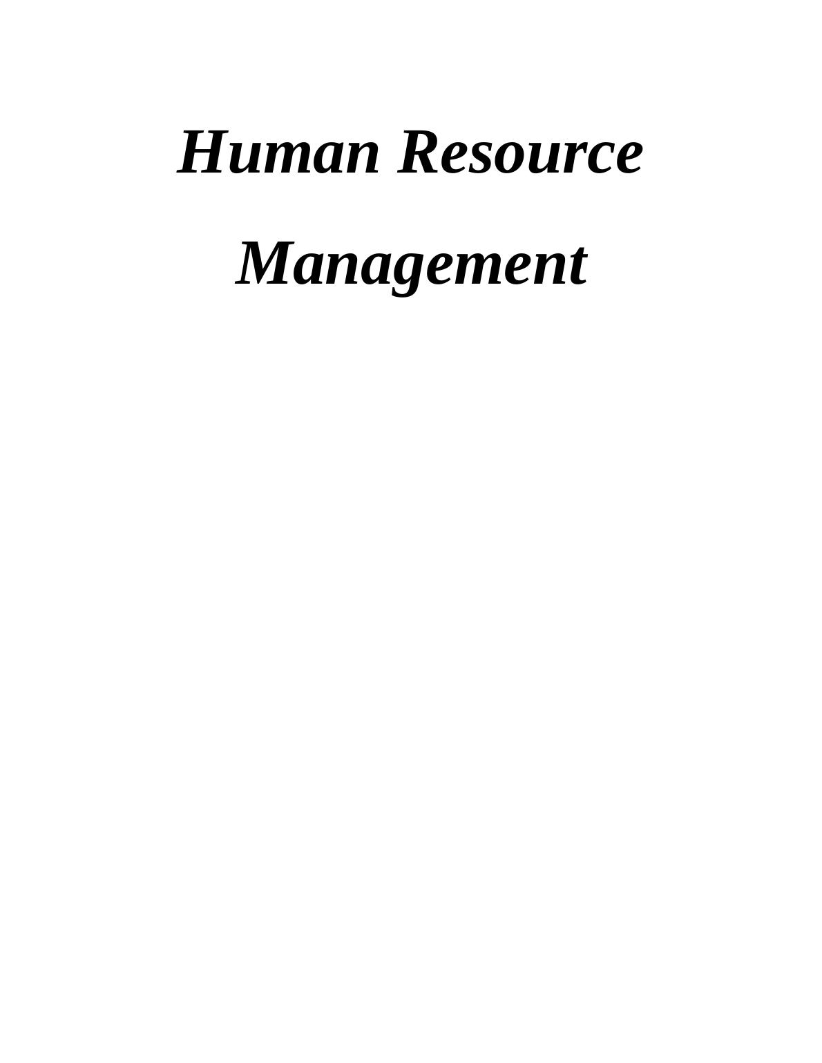Human Resource Management & Organizational Structure_1
