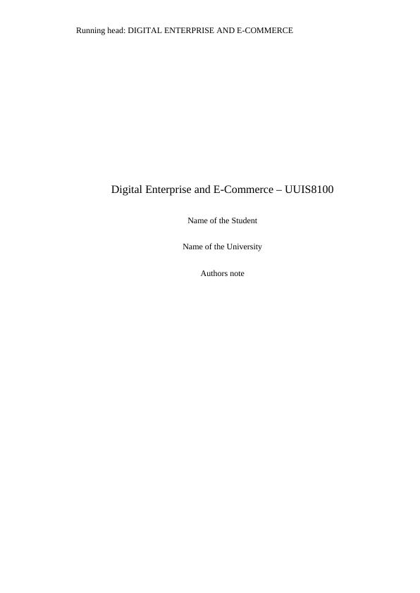 Digital  Enterprise and E-commerce  Letter 2022_1