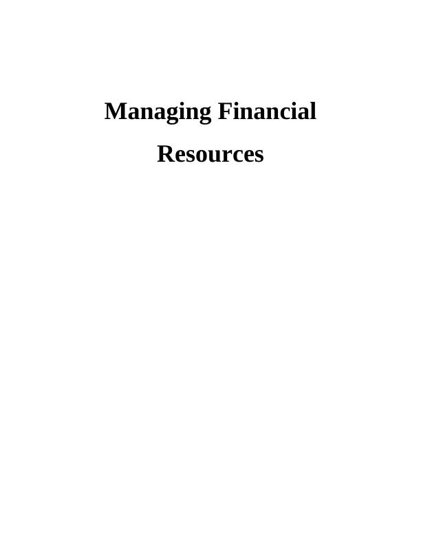 Research on Managing Financial Resources - Morphy Richards_1