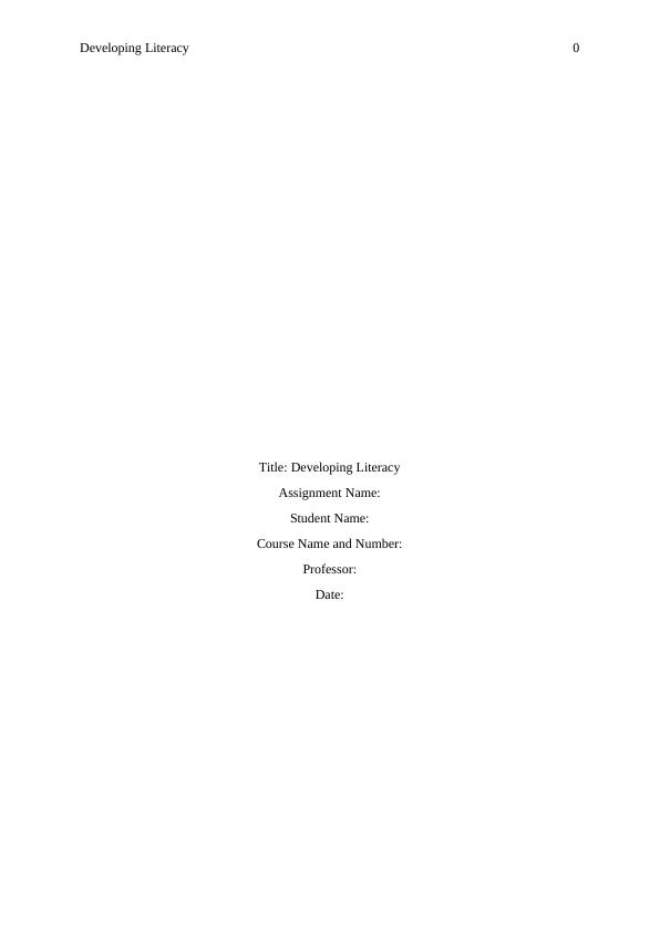 Developing Literacy  Assignment PDF_1