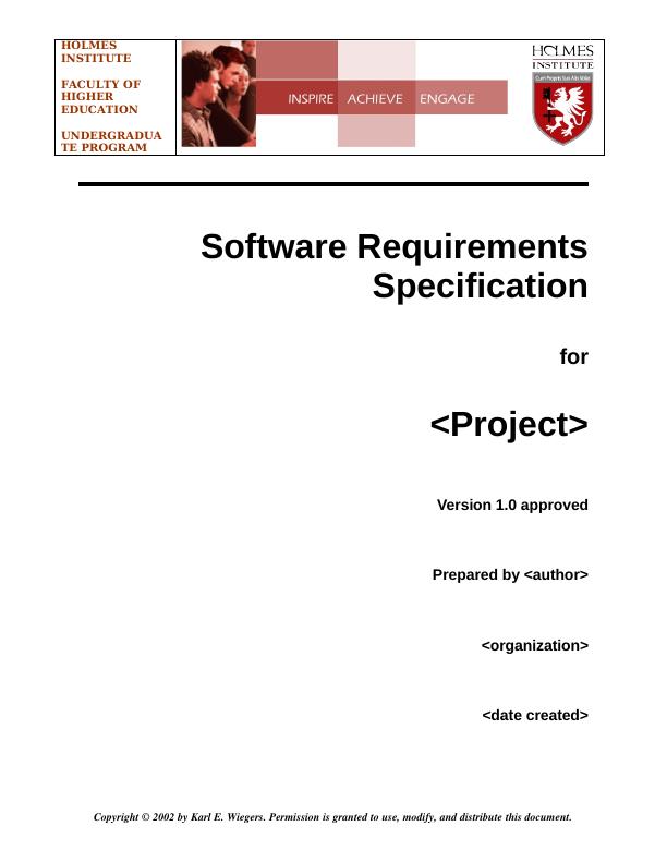 Software Requirements Specification for Project_1