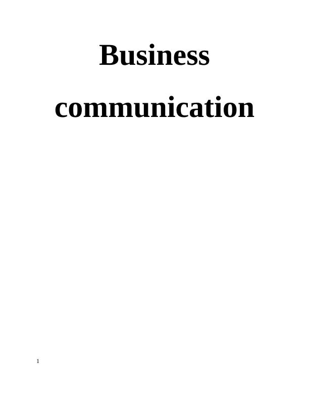 Report on Business Communication in ASDA_1