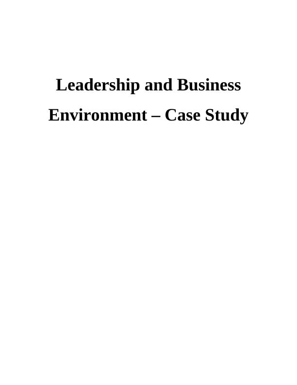 business environment case study for project